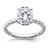 14kw 3ct. G H I True Light Oval Twisted Moissanite Solitaire Ring