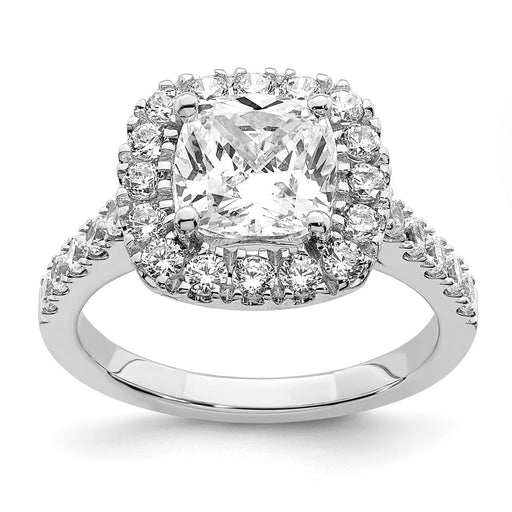 14kw 2 3/4ct. G H I True Light Cushion Halo Moissanite Engagement Ring