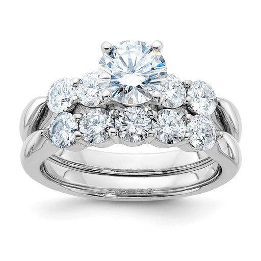 14kw 2 1/2ct. D E F Pure Light Moissanite Ring Set
