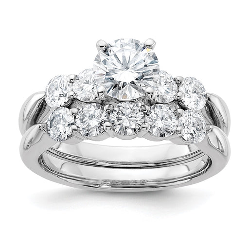 14kw 2 1/2ct. G H I True Light Moissanite Ring Set