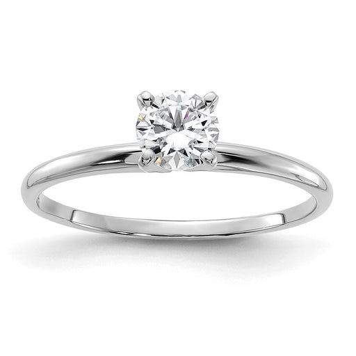 14kw 1/2ct. G H I True Light Round Moissanite Solitaire Ring