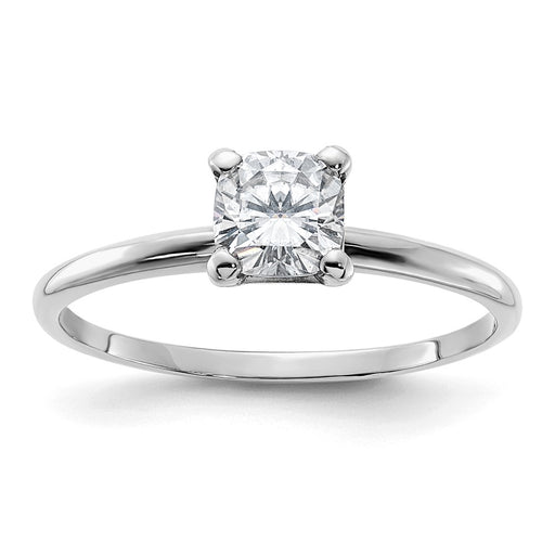 14kw 5/8ct. G H I True Light Cushion Moissanite Solitaire Ring
