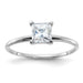 14kw 3/4ct. D E F Pure Light Princess Moissanite Solitaire Ring