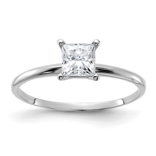 14kw 5/8ct. G H I True Light Princess Moissanite Solitaire Ring