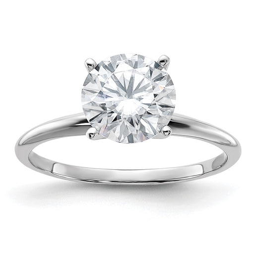 14kw 1 7/8ct. G H I True Light Round Moissanite Solitaire Ring