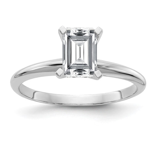 14kw 1ct. G H I True Light Emerald Moissanite Solitaire Ring