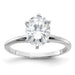 14kw 2ct. G H I True Light Oval Moissanite Solitaire Ring