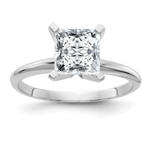 14kw 2ct. G H I True Light Princess Moissanite Solitaire Ring