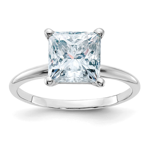 14kw 2 1/2ct. D E F Pure Light Princess Moissanite Solitaire Ring