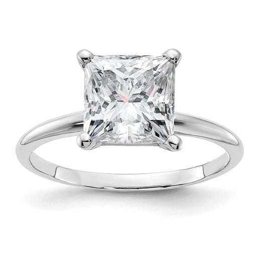 14kw 2 1/2ct. G H I True Light Princess Moissanite Solitaire Ring
