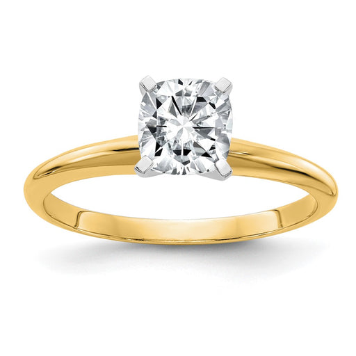 14k 1ct. G H I True Light Cushion Moissanite Solitaire Ring