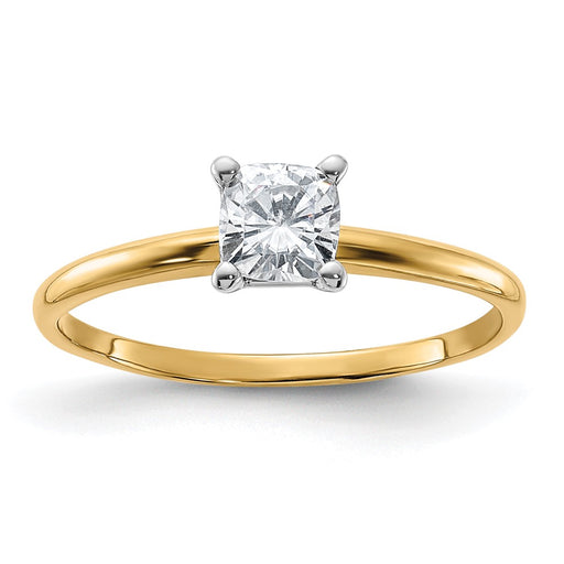 14k 1/2ct. G H I True Light Cushion Moissanite Solitaire Ring