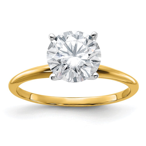 14k 1 7/8ct. G H I True Light Round Moissanite Solitaire Ring