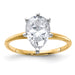 14k 2ct. G H I True Light Pear Moissanite Solitaire Ring