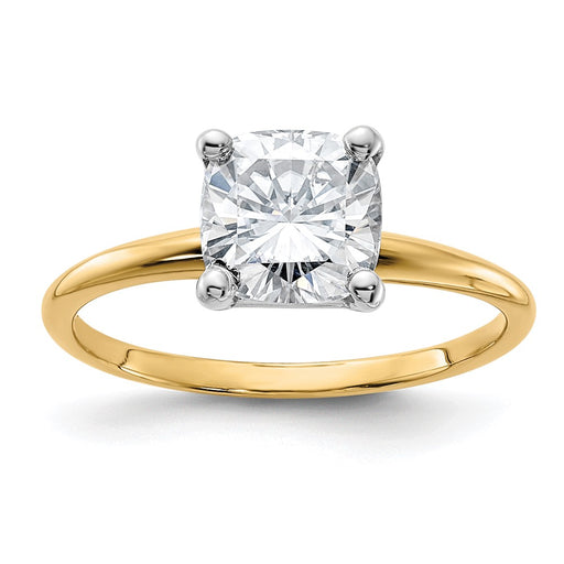14k 1 3/4ct. G H I True Light Cushion Moissanite Solitaire Ring