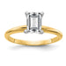 14k 1ct. G H I True Light Emerald Moissanite Solitaire Ring