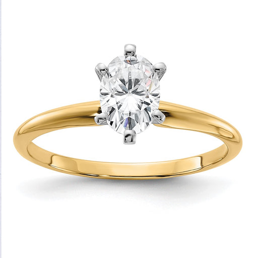 14k 7/8ct. G H I True Light Oval Moissanite Solitaire Ring