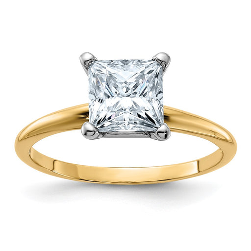 14k 1 3/4ct. D E F Pure Light Princess Moissanite Solitaire Ring