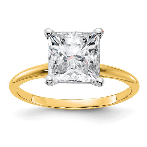 14k 2 1/2ct. G H I True Light Princess Moissanite Solitaire Ring