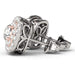 14k White and Rose Gold Cushion Shape Halo Diamond Earrings (3/4 cttw) Earrings Angelucci Jewelry   