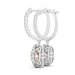 14k White And Rose Gold Drop Diamond Earrings with a Halo Design (3/4 cttw) Earrings Angelucci Jewelry   