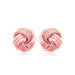 14k Rose Gold Love Knot with Ridge Texture Earrings Earrings Angelucci Jewelry   