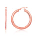 14k Rose Gold Round Slim Design Hoop Earrings Earrings Angelucci Jewelry   