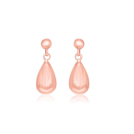 14k Rose Gold Teardrop Style Earrings Earrings Angelucci Jewelry   
