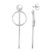 Earrings with Polished Ring and Vertical Bar Drops in Sterling Silver Earrings Angelucci Jewelry   