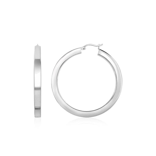 High Polish Hoop Earrings in Sterling Silver Earrings Angelucci Jewelry   