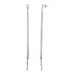 Long Chain Tassel and Textured Bar Drop Earrings in Sterling Silver Earrings Angelucci Jewelry   