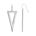 Open Wide Triangle Drop Earrings in Sterling Silver Earrings Angelucci Jewelry   