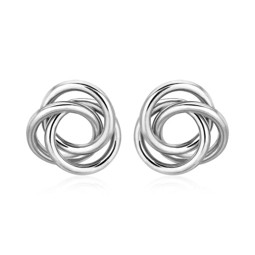 Polished Open Love Knot Earrings in Sterling Silver Earrings Angelucci Jewelry   