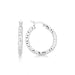 Sterling Silver Faceted Style Hoop Earrings with Rhodium Finishing Earrings Angelucci Jewelry   