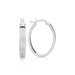 Sterling Silver Flat Style Oval Hoop Earrings with Rhodium Plating Earrings Angelucci Jewelry   