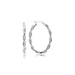 Sterling Silver Oval Hoop Braided Diamond Cut Earrings Earrings Angelucci Jewelry   