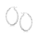 Sterling Silver Oval Woven Hoop Earrings with Rhodium Plating Earrings Angelucci Jewelry   