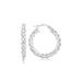 Sterling Silver Rhodium Plated Woven Motif Small Hoop Earrings Earrings Angelucci Jewelry   