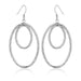 Sterling Silver Textured Dual Open Oval Drop Style Earrings Earrings Angelucci Jewelry   