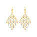 Textured Chandelier Earrings with Ball Drops in 14k Tri Color Gold Earrings Angelucci Jewelry   