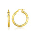14k Two-Tone Gold Alternate Textured Hoop Earrings Earrings Angelucci Jewelry   
