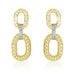 14k Two-Tone Gold Diamond Cut Texture Oval Shape Drop Earrings Earrings Angelucci Jewelry   