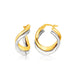 14k Two Tone Gold Earrings in Fancy Double Twist Style Earrings Angelucci Jewelry   