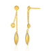 14k Two Tone Gold Puffed Marquise Motif and Textured Circle Drop Post Earrings Earrings Angelucci Jewelry   