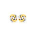 14k Two Tone Gold Square Love Knot Stud Earrings Earrings Angelucci Jewelry   
