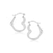 10k White Gold Heart Hoop Earrings Earrings Angelucci Jewelry   