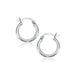 10k White Gold Polished Hoop Earrings (15 mm) Earrings Angelucci Jewelry   