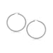 10k White Gold Polished Hoop Earrings (25 mm) Earrings Angelucci Jewelry   