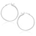 10k White Gold Polished Hoop Earrings (25 mm) Earrings Angelucci Jewelry   