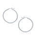 10k White Gold Polished Hoop Earrings (30 mm) Earrings Angelucci Jewelry   